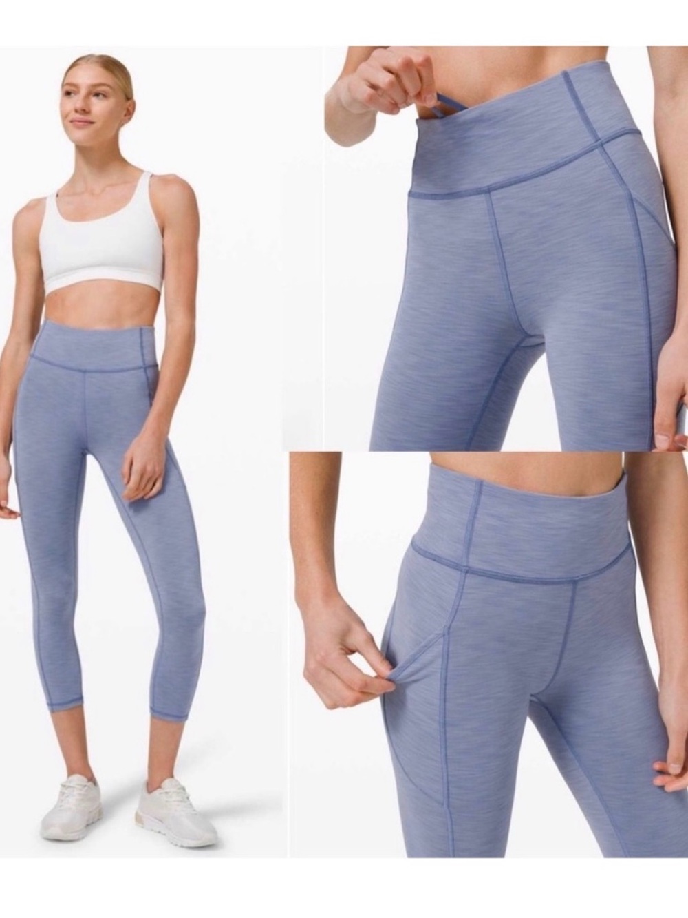 EUC Lululemon Invigorate High Rise Tight 25” Heathered Water Drop